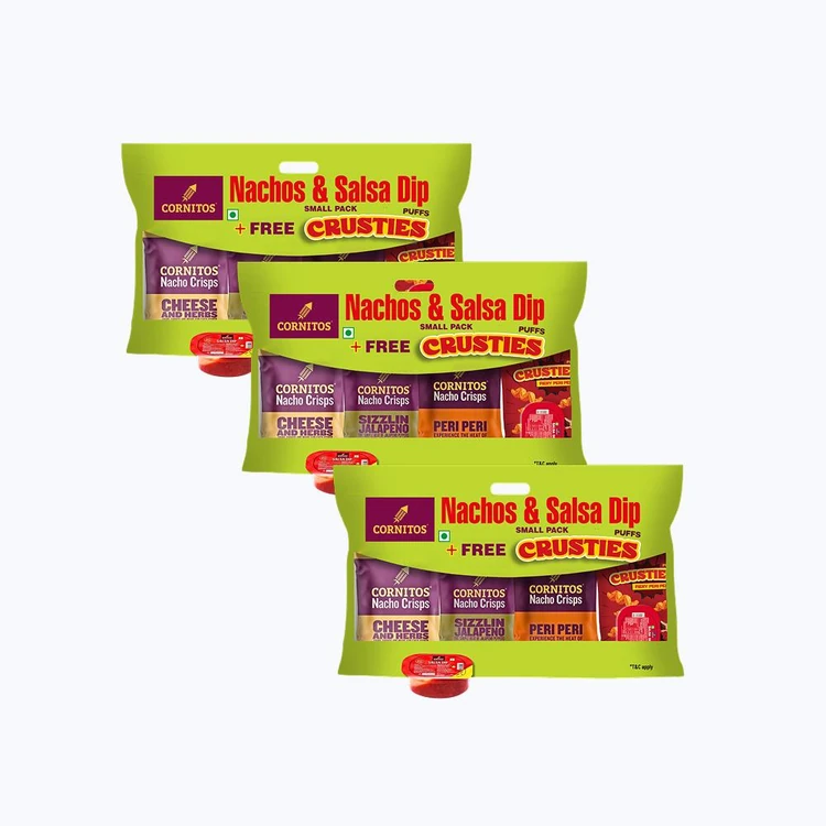Cornitos Nachos Crisps & Dip Combo - Pack of 3