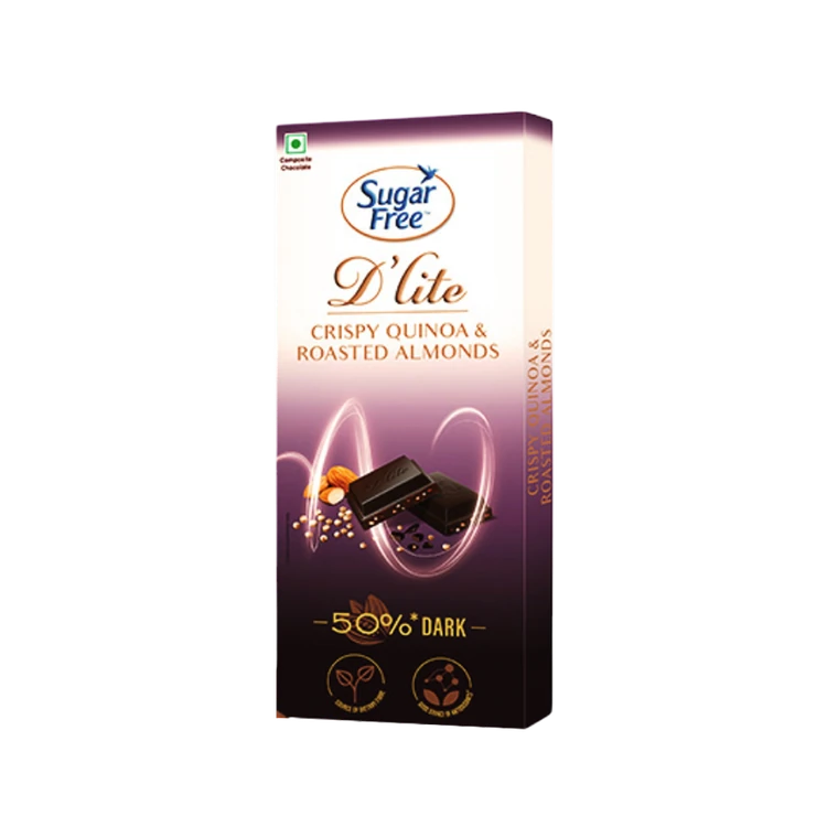 Sugar Free D'Lite Dark Chocolate Bar (Dark Crispy Quinoa & Roasted Almonds)