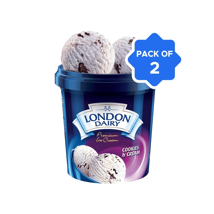 London Dairy Cookies & Cream Ice Cream Cup - Pack of 2