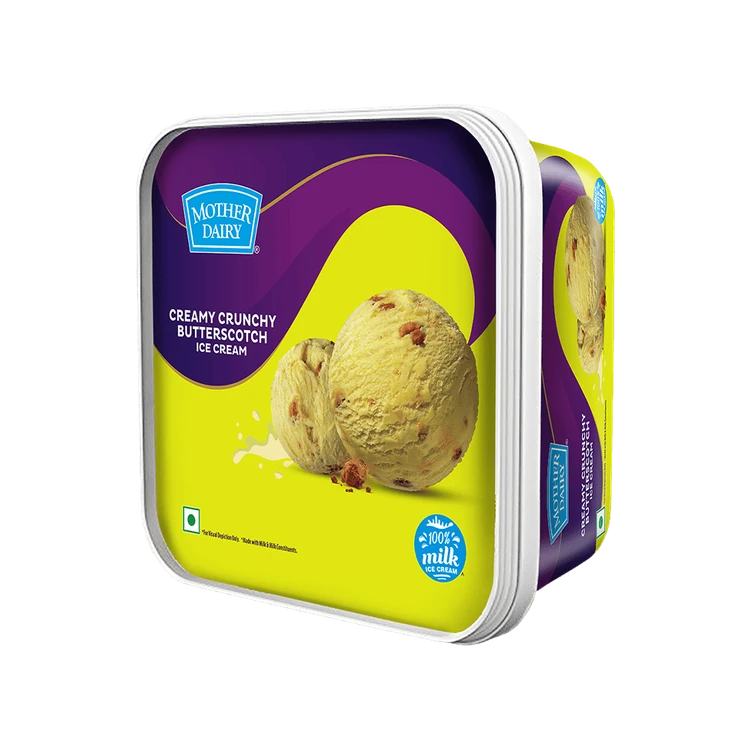 Mother Dairy Creamy Crunchy Butterscotch Ice Cream Tub