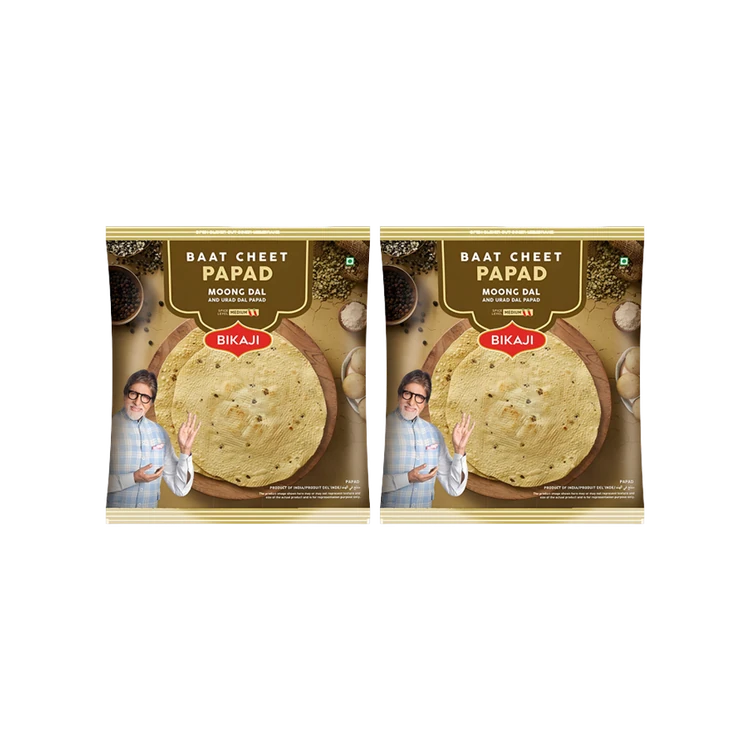 Bikaji Baat Cheet Moong and Urad Dal Papad - Pack of 2