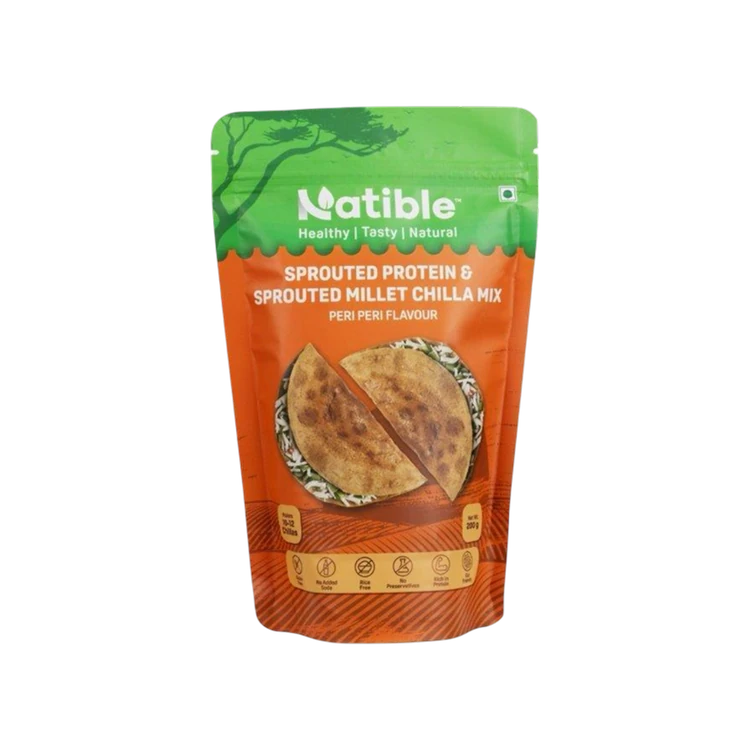 NATIBLE Sprouted Protein & Sprouted Millet Chilla Mix (Peri-Peri)