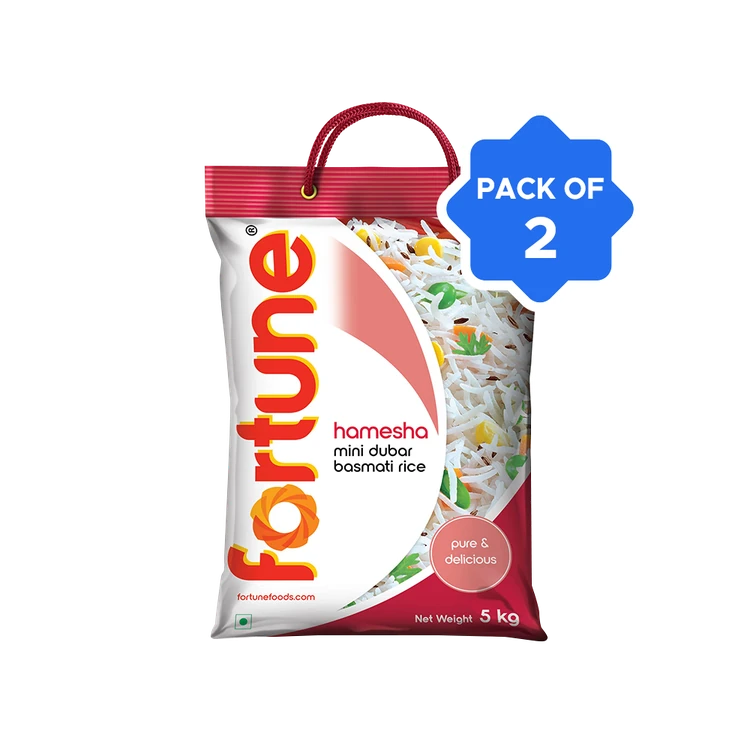 Fortune Hamesha Mini Dubar Basmati Rice (Long Grain) - Pack of 2 (Basmati Akki)
