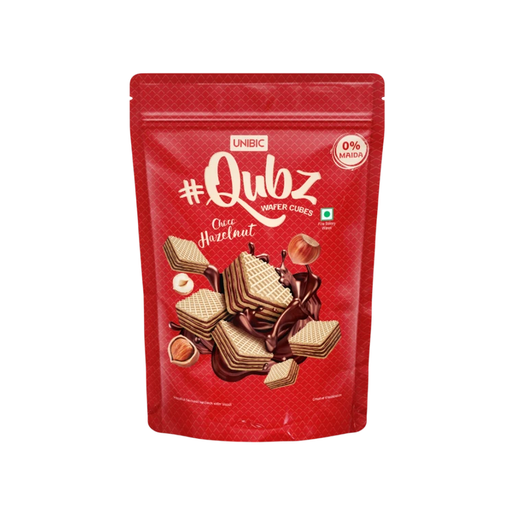 Unibic Qubz Choco Hazelnut Wafer Cube