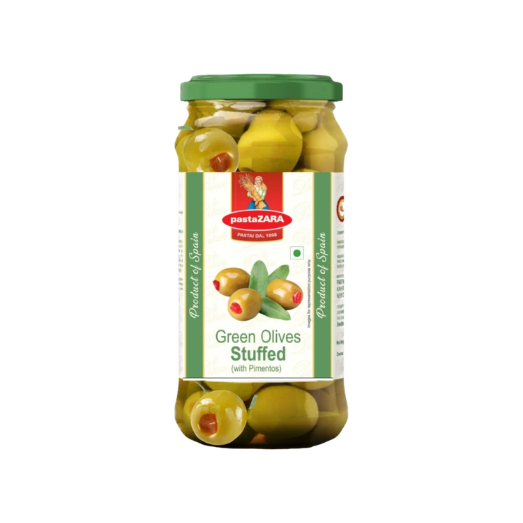 pastaZara Spanish Olives Green Olives Stuffed (with Pimentos)