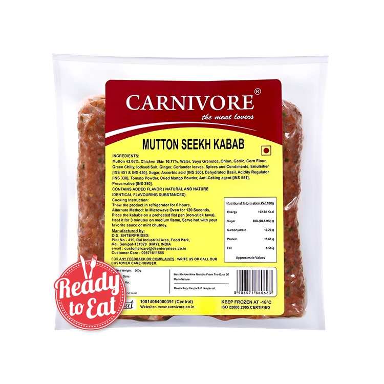 Carnivore Mutton Seekh Kebab Frozen