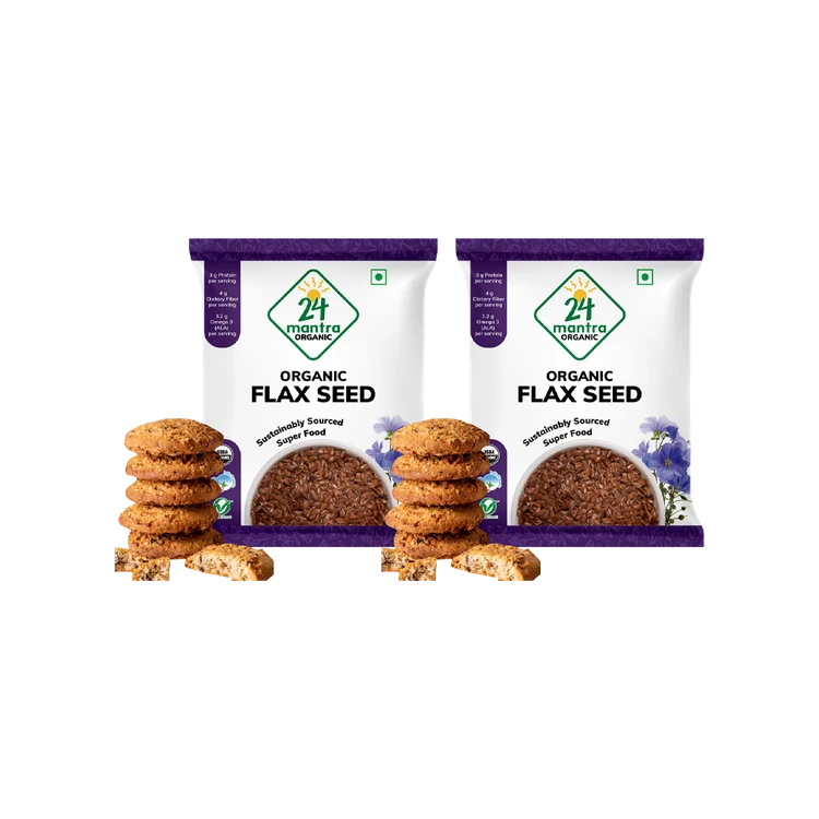 24 Mantra Organic Flax Seeds - Pack of 2