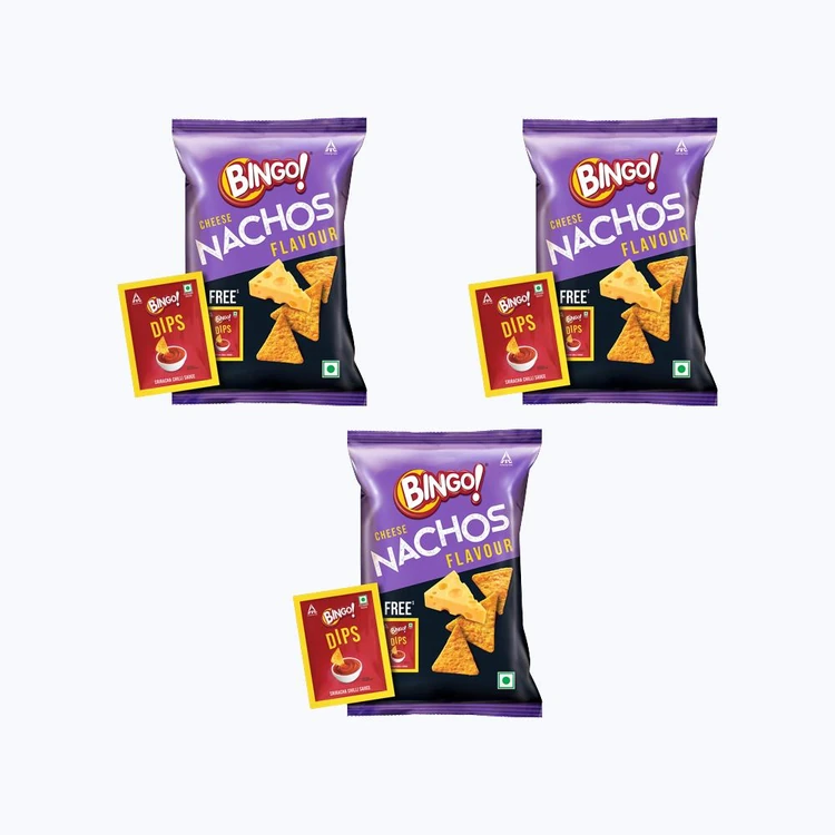 Bingo Cheese Nachos with Free Dip - Pack of 3
