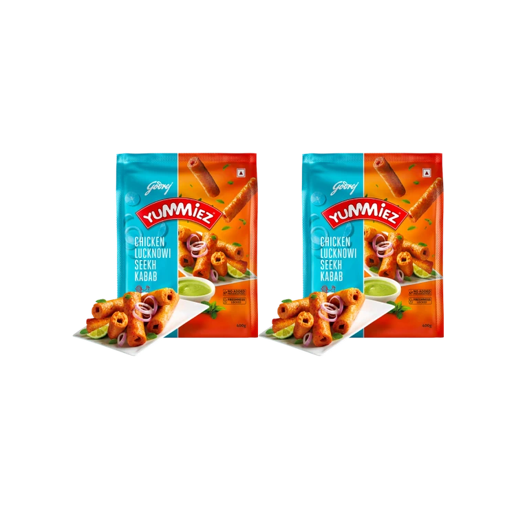 Godrej Yummiez Lucknowi Chicken Seekh Kebab (Frozen) - Pack of 2