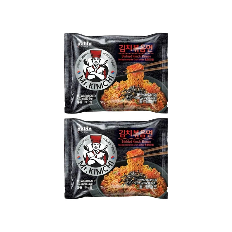 Paldo Mr. Kimchi Stirfried Flavoured Instant Noodles - Pack of 2