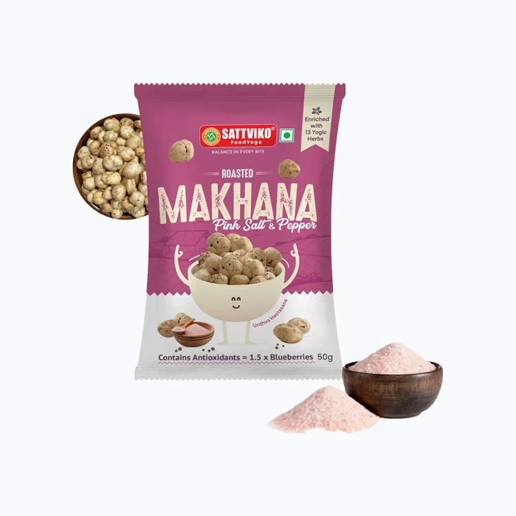 Sattviko Pink Salt & Pepper Flavoured Makhana
