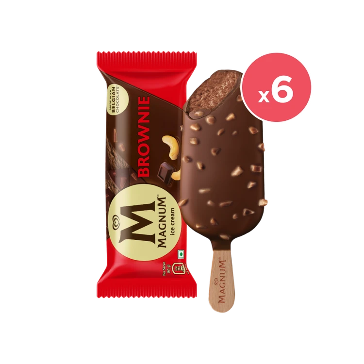 Kwality Walls Magnum Brownie Ice Cream Stick - Pack of 6