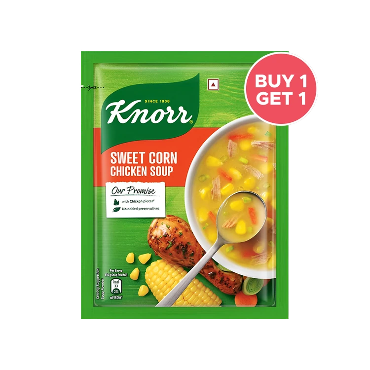 Knorr Sweet Corn Chicken Soup with No Added Preservatives - Buy 1 Get 1 Free