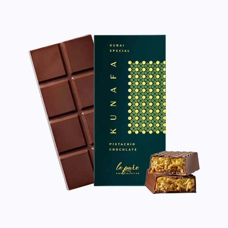 Le Pure Pistachio Kunafa Chocolate Bar Bar