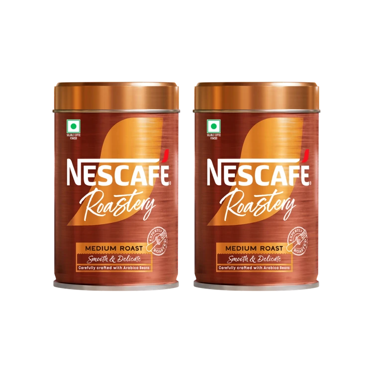 Nescafe Roastery - Medium Roast Instant Coffee (Smooth & Delicate) - Pack of 2