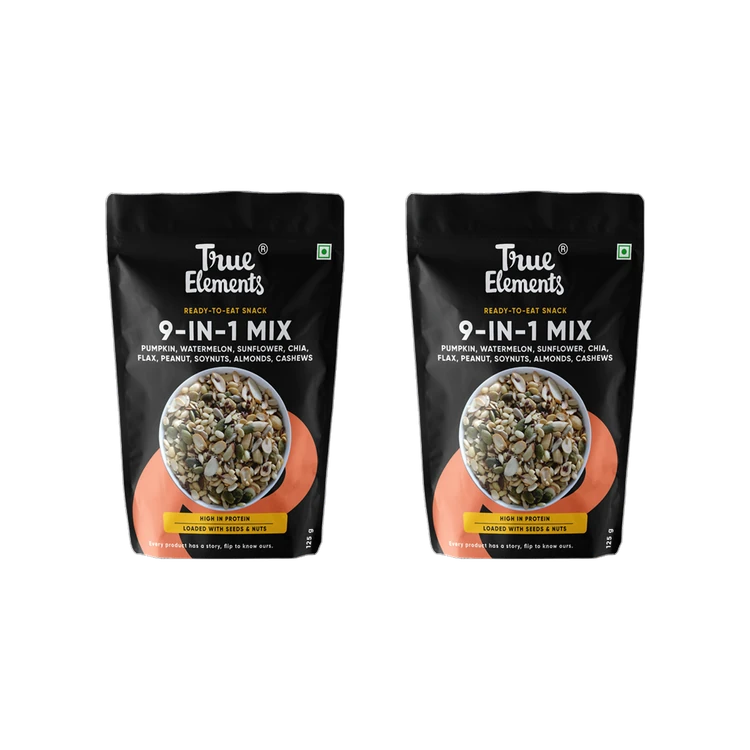 True Elements 9-In-1 Trail Mix, Seeds & Dry Fruits - Pack of 2