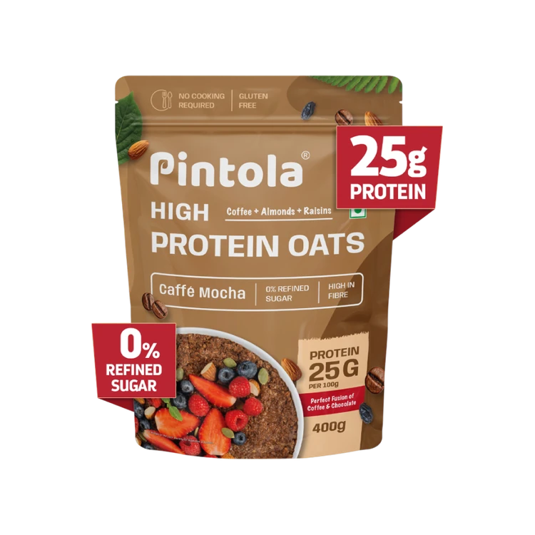 Pintola High Protein Oats Caffe Mocha 25g Protein, No Refined Sugar