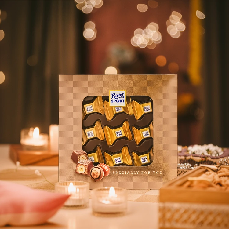 Ritter Sport Center filled Hazelnut Chocolate Gift Pack (9 Pieces)