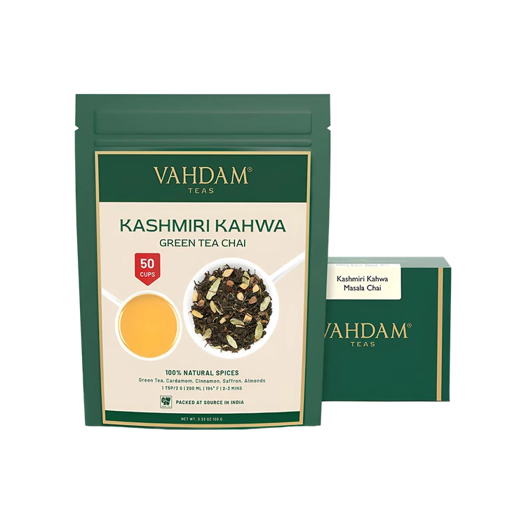 Vahdam Kashmiri Kahwa Loose Leaf Green Tea