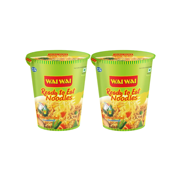 Wai Wai Ready To Eat Cup Noodles - Pack of 2