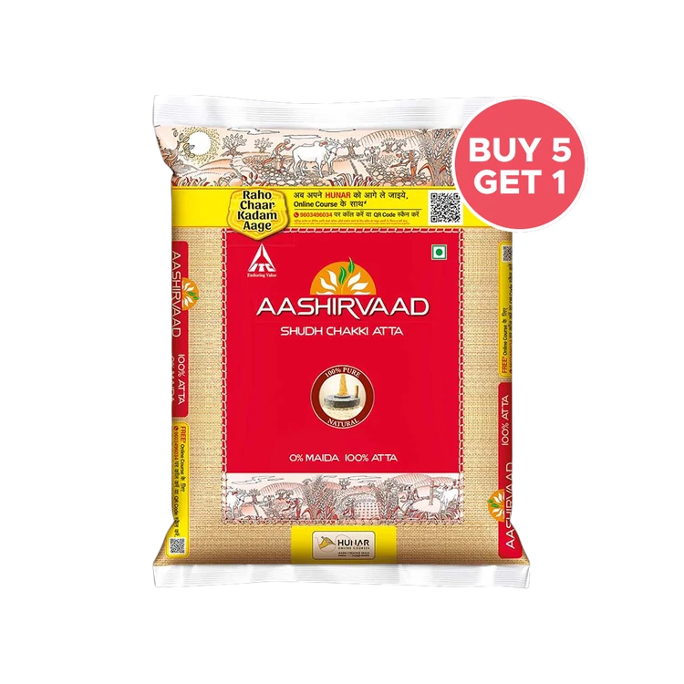 Aashirvaad Shudh Chakkis Atta - Buy 5 Get 1 Free (Godihittu)