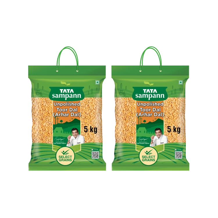 Tata Sampann Unpolished Toor Dal/Arhar Dal - Pack of 2 (Togari Bele)