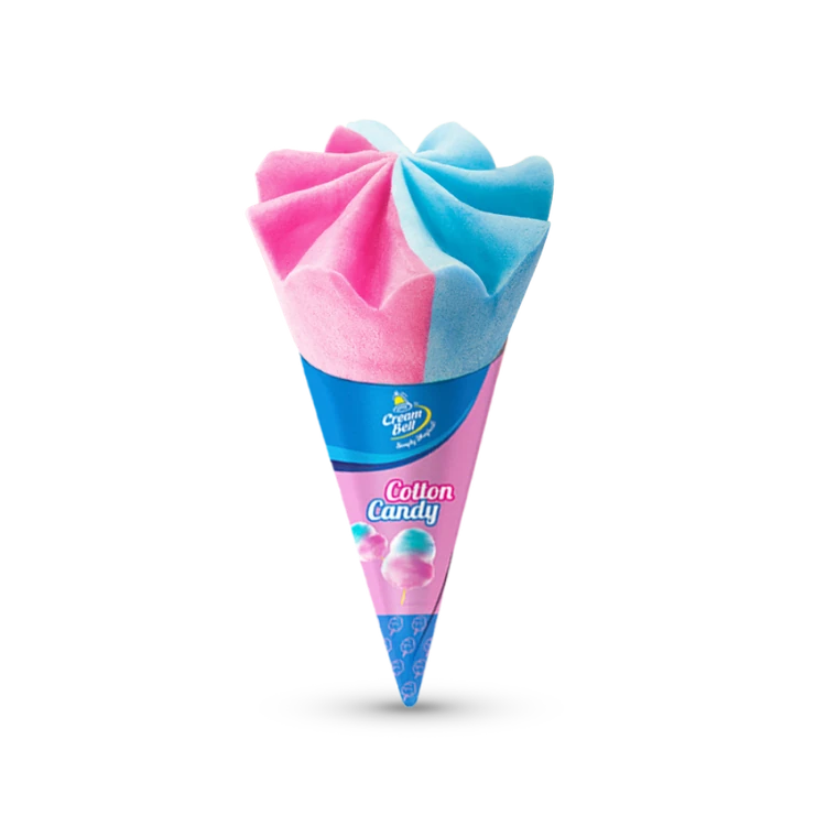 Cream Bell Cotton Candy Frozen Dessert Cone