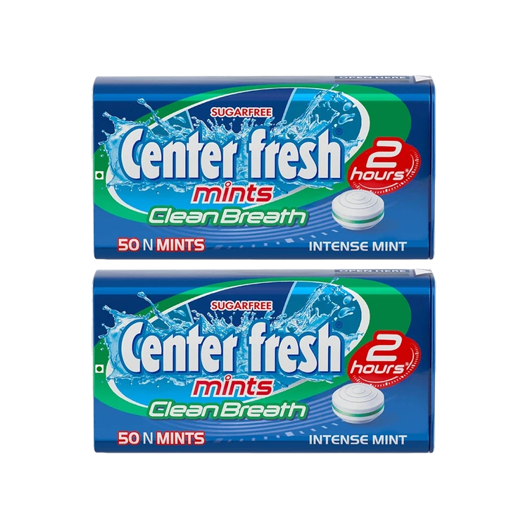 Center Fresh Sugar Free Mint Candy - Pack of 2