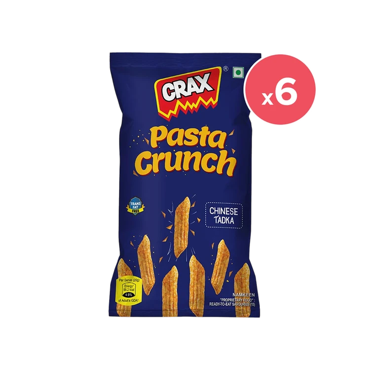Crax Pasta Crunch Chinese Tadka Puffs Snacks - Pack of 6