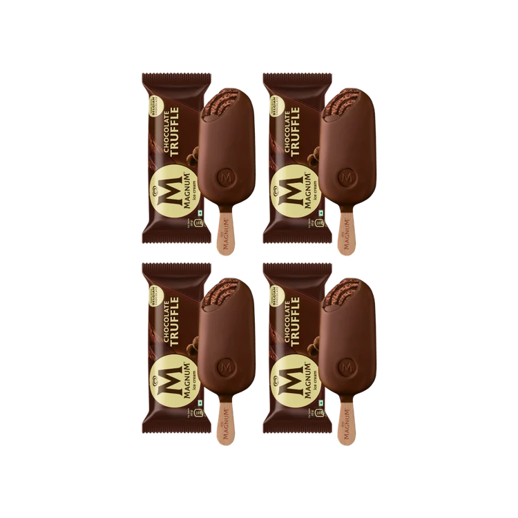 Kwality Walls Magnum Chocolate Truffle Ice Cream Stick - Pack of 4