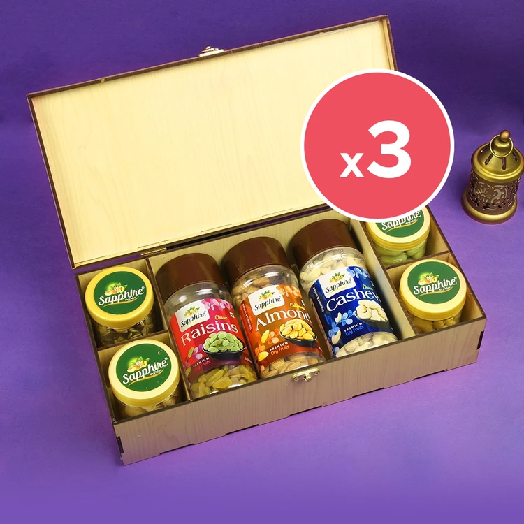 Sapphire Dry Fruits Gift Pack - 7 Star - Pack of 3 (Dry Fruits Udugore Pack)