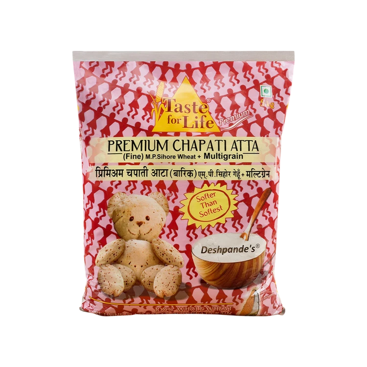 Taste for Life Deshpande's M.P. Sihore Wheat + Fine Premium Chapati Multigrain Atta (Siri Daanya Hittu)