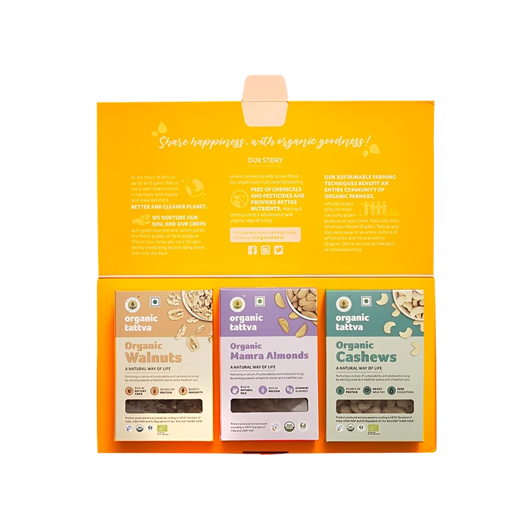 Organic Tattva Dry Fruits Gift Pack (Almonds + Cashews + Walnuts)