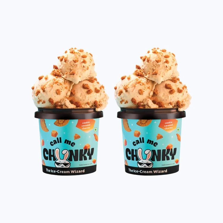 Call Me Chunky Cookie Caramel Charms Ice Cream Cup - Pack of 2