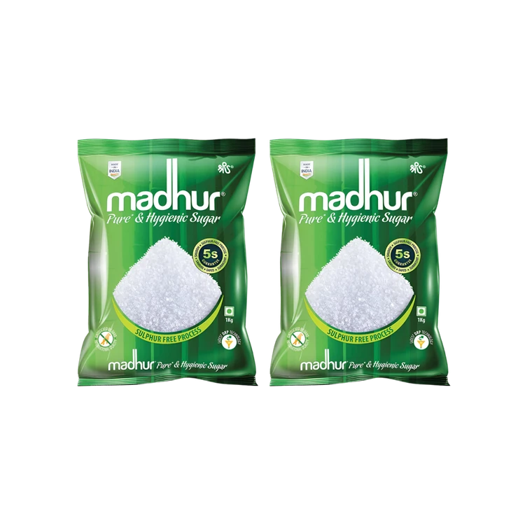 Madhur Pure & Hygienic Sulphurless Sugar - Pack of 2 (Sulphur Rahitha Sakkare)