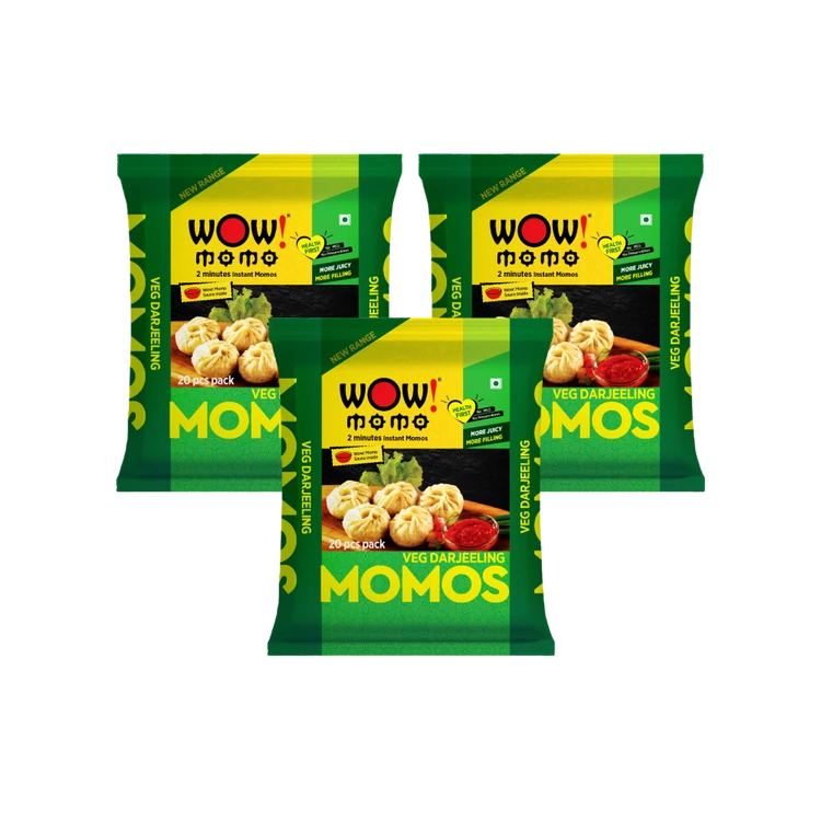 Wow! Momo Veg Darjeeling Momos (Frozen) - Pack of 3