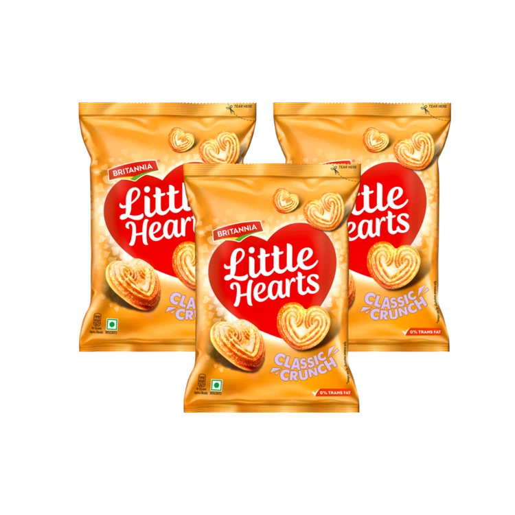 Britannia Little Hearts Classic Crunch Biscuit - Pack of 3