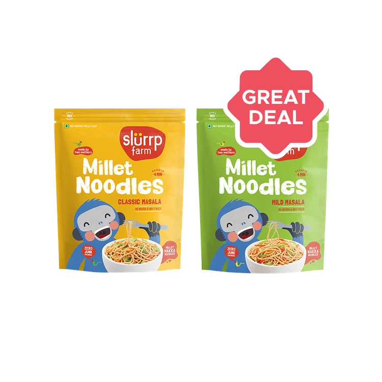 Slurrp Farm Foxtail Millet Noodles + Slurrp Farm Little Millet Noodles Combo
