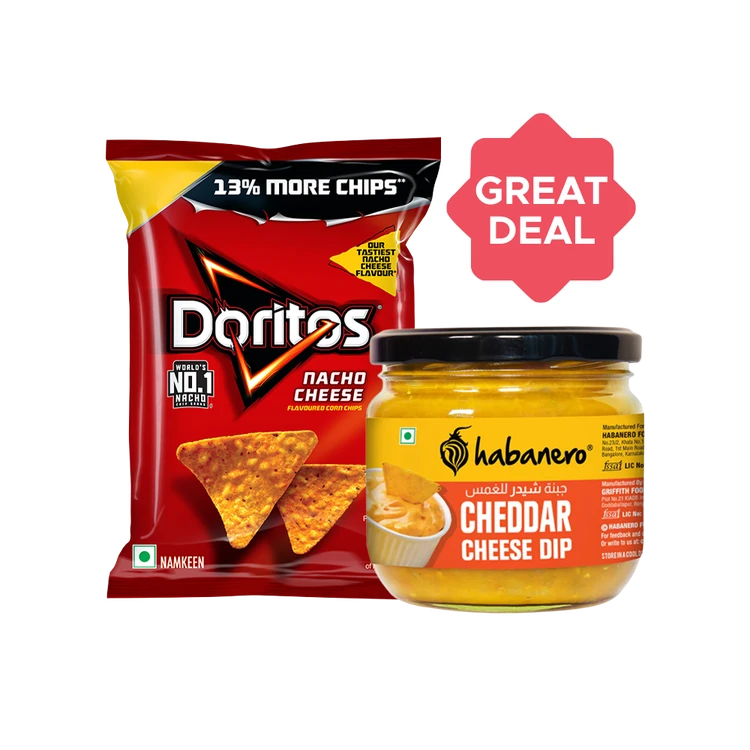 Habanero Creamy Cheddar Cheese Dip + Doritos Cheese Nachos Combo