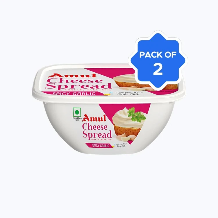 Amul Spicy Garlic Cheese Spread - Pack of 2