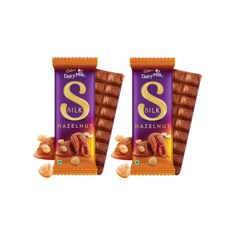 Cadbury Dairy Milk Silk Hazelnut Small Milk Chocolate Bar - Pack of 2