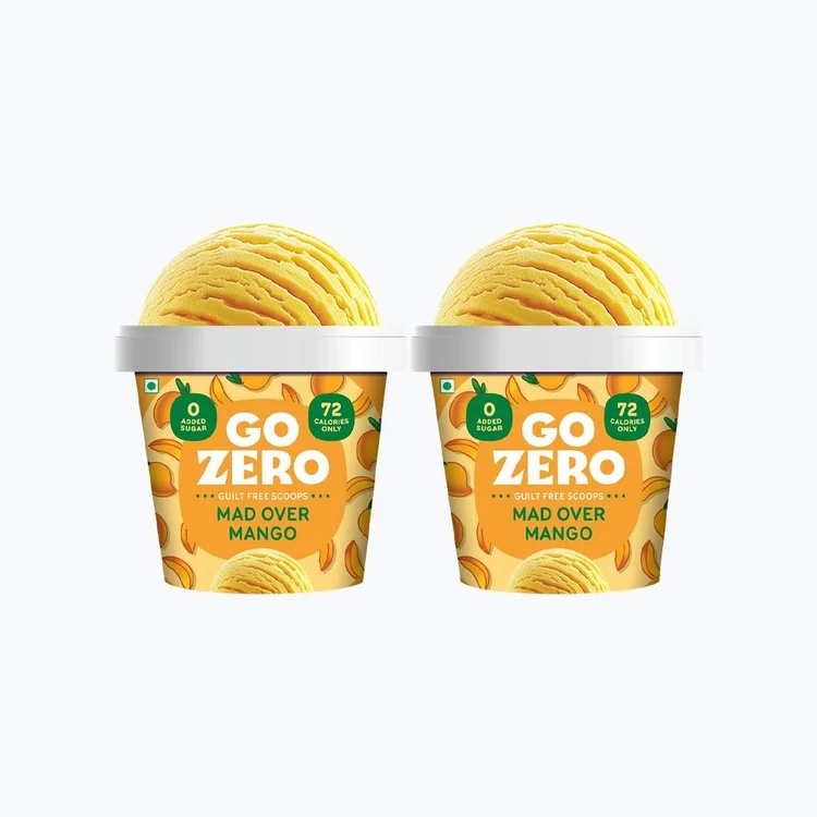 Go Zero Mad Over Mango Low Calorie Guilt-Free Ice Cream Cup - Pack of 2