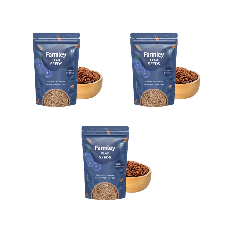 Farmley Premium Flax Seeds - Pack of 3 (Agase Beeja)