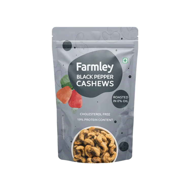 Farmley Roasted Black Pepper Flavoured Cashew (Flavoured Godambi)