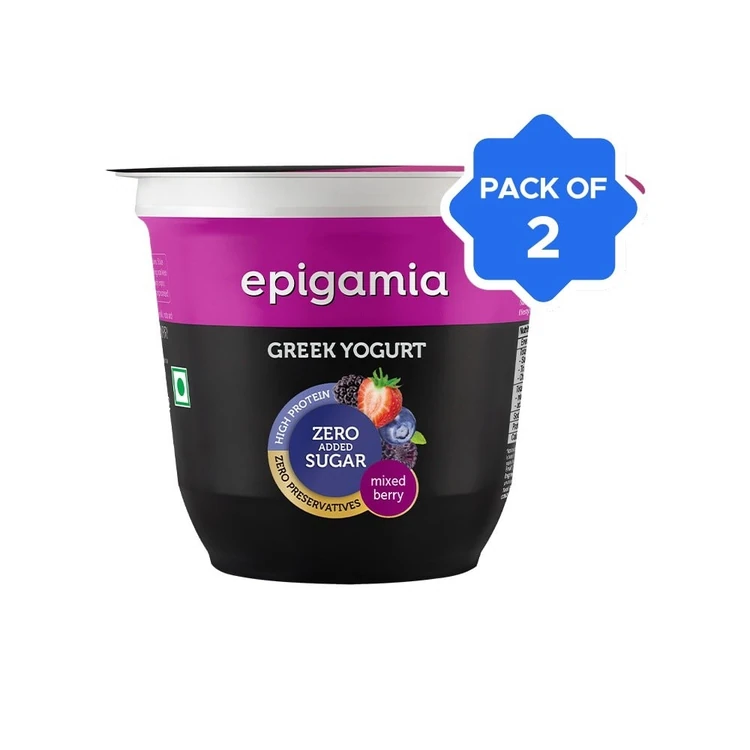 epigamia Mixed Berry Yogurt (No Added Sugar) - Pack of 2