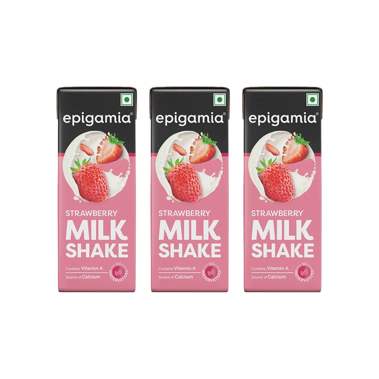 Epigamia Origins Strawberry Milkshake - Pack of 3