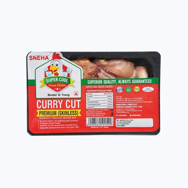 Sneha Super Cool Frozen Chicken Curry Cut (Skinless)