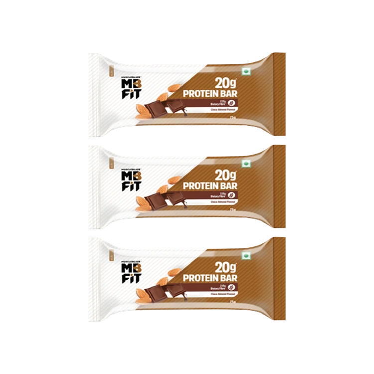 MuscleBlaze 20g Protein Bar (Choco Almond) - Pack of 3