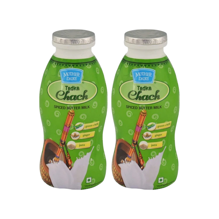 Mother Dairy Tadka Salted Buttermilk Bottle - Pack of 4
