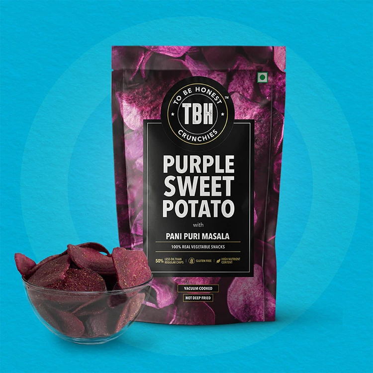 To Be Honest Purple Sweet Potato Chips with Pani Puri Masala